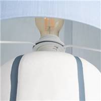 Suria lampadaire en céramique blanc et bleu H123cm