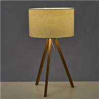 Bayah lampe trépied en bambou et abat-jour blanc
