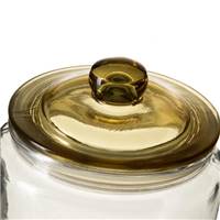 Didu lot de 3 pots de conservation en verre et couvercle doré