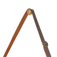 Lantis miroir suspendu rond bambou lanière similicuir marron