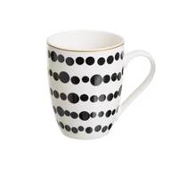 Solina mug noir et blanc motifs ronds