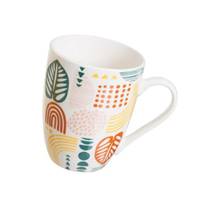 Tropic mug motifs feuilles et ronds