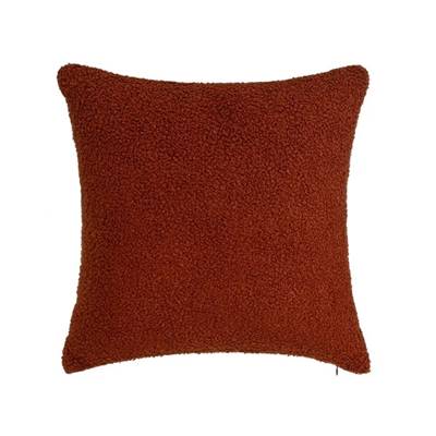 Sherpa coussin bouclé terracotta 45x45
