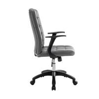Luka chaise bureau en PU gris réglable à roulettes