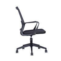 Dylan chaise de bureau en tissu noir simple réglable à roulettes
