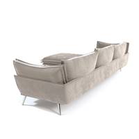 Laura canapé d'angle gauche en velours beige foncé