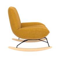 Mouty rocking chair effet velours jaune moutarde