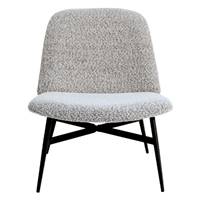 Alba fauteuil effet laine bouclette moucheté blanc noir