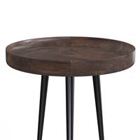 Mank table d'appoint ronde en bois de manguier foncé Ø40