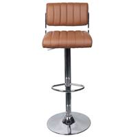 Isak chaise de bar réglable et pivotante en cuir synthétique marron H61