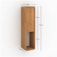 Ronica colonne de salle de bain en bois de teck fixation murale