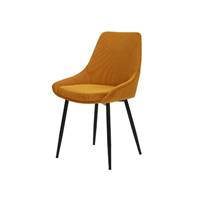 Bari chaise en velours côtelé jaune curry