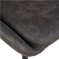 Bari chaise en tissu effet daim gris foncé