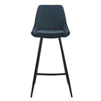 Bari chaise de bar velours côtelé bleu foncé H74cm