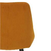 Bari chaise de bar velours côtelé jaune curry H74cm