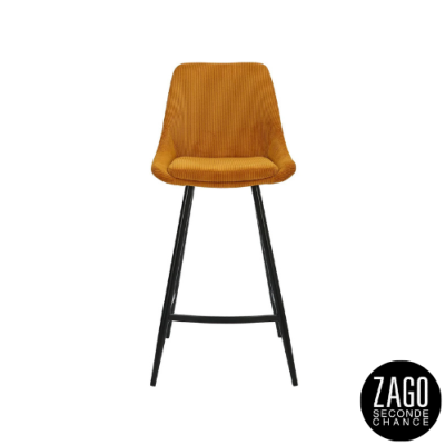 Bari chaise de bar en velours côtelé jaune curry H67