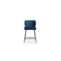 Valo tabouret de bar velours bleu nuit