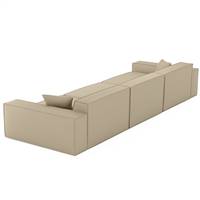 Bloom canapé 4 places en cuir beige