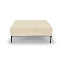 Carlo pouf modulable bouclé blanc et métal noir