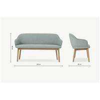 Erdee banc de table gris bleu et bois