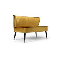 Volta banc tissu jaune et pieds métal noir