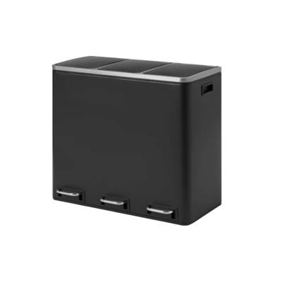 Colter poubelle tri sélectif 3 bacs noir
