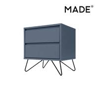 Elona table de chevet couleur bleu ardoise et noir