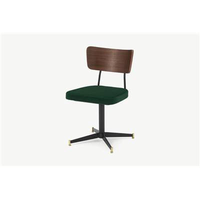 Amalyn chaise de bureau velours vert sapin