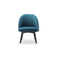 Bill chaise velours bleu pétrole et bois noir