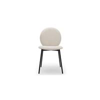 Roots chaise beige tendre et métal noir