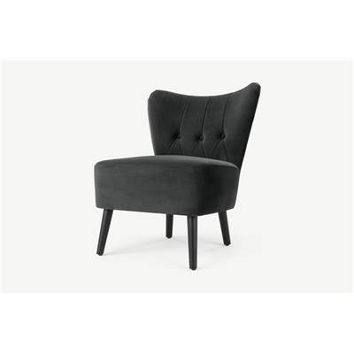 Charley fauteuil en velours gris mirage