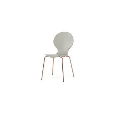 Kitsch chaise gris souris et pieds cuivres