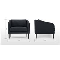 Merrick fauteuil tisse bleu denim foncé