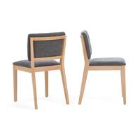 Octavius chaise rembourrée velours gris