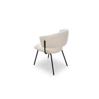 Dario chaise tissu beige et métal noir