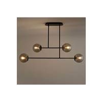 Sakura suspension metal et verre opaline 4 globes