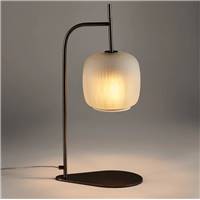 Situmo lampe de table noir et verre opaque