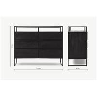 Kilby grande commode bois de manguier noir et métal noir
