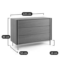 Jamkil commode chêne fumé et nickel satiné