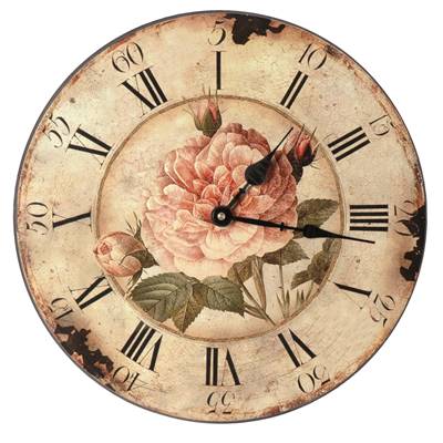 Peonia pendule vintage motif roses Ø33cm