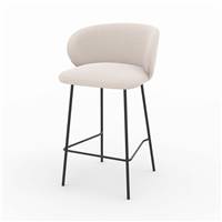 Nalon chaise ilot central tissu beige pieds métal noir H68