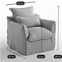 Noad fauteuil lin froissé safran
