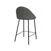 Turin chaise pour îlot central arrondie tissu bouclette gris H65cm