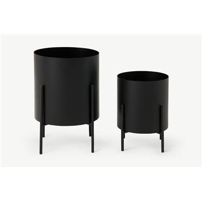 Valleta lot de 2 cache-pots noir