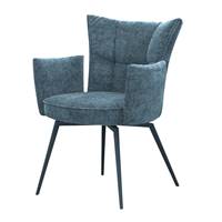 Ibiza chaise  accoudoirs en tissu bleu