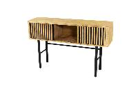 Ibiza console en acacia et mtal 1 porte coulissante