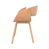 Zunilda chaise en PU blanc et bois clair