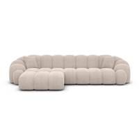 Dolban canapé d'angle gauche en tissu texturé beige