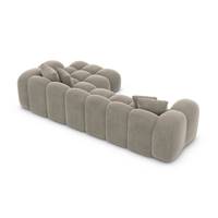 Cotton canapé d'angle droit en velours beige foncé