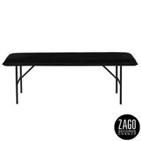 Lucce banc velours noir piètement métal noir mat